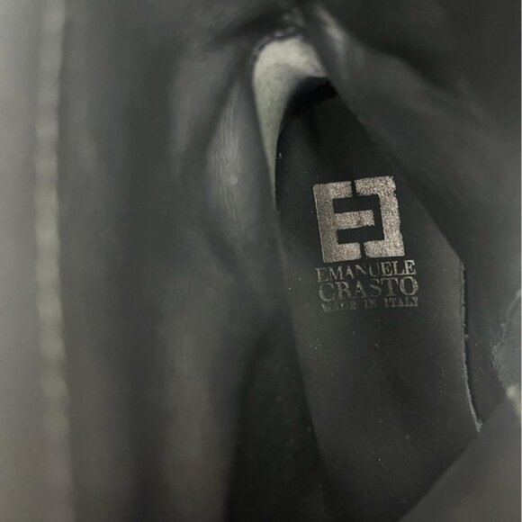 NWT EMANUELE CRASTO Italy🇮🇹Made Finest Italian LEATHER Boot Faux Double Buckle - Picture 15 of 16